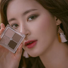 Flatlay of rom&nd Dry Buckwheat Flower eyeshadow – K-beauty natural makeup quad