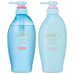 SHISEIDO Fine Today TSUBAKI PREMIUM Cool & Repair Pump Pair Set 450ml +450 ml [ Limited Edition 2025 Japan Summer Version]- THE COSMETIC STORE NZ-Two bottles of Tsubaki shampoo and conditioner 