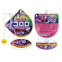 SHOBIDO x UHA Kororo grape hand cream back label showing do not eat safety warning