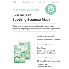 SNP SKIN RE:TURN SOOTHING ESSENCE MASK 10 SHEETS-SNP-The Cosmetic Store New Zealand