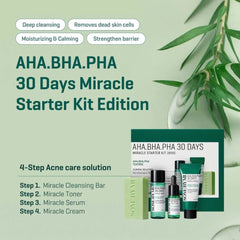 SOME BY MI AHA BHA PHA 30 Days Miracle Starter Kit 4-piece clear skin routine-THE COSMETIC STORE NZ.