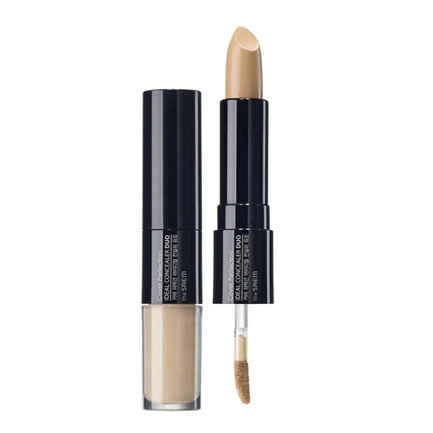 the SAEM Cover Perfection Ideal Concealer Duo 01 Clear Beige dual stick and liquid packaging at The Cosmetic Store NZ