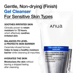 Gentle Korean gel cleanser with 8 types of hyaluronic acid for dry and sensitive skin