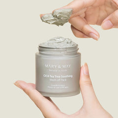Cica tea tree facial mask for refreshing and balancing skincare routine