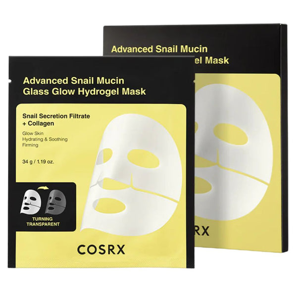 Advanced Snail Mucin Glass Glow Hydrogel Mask Pack -3Piece