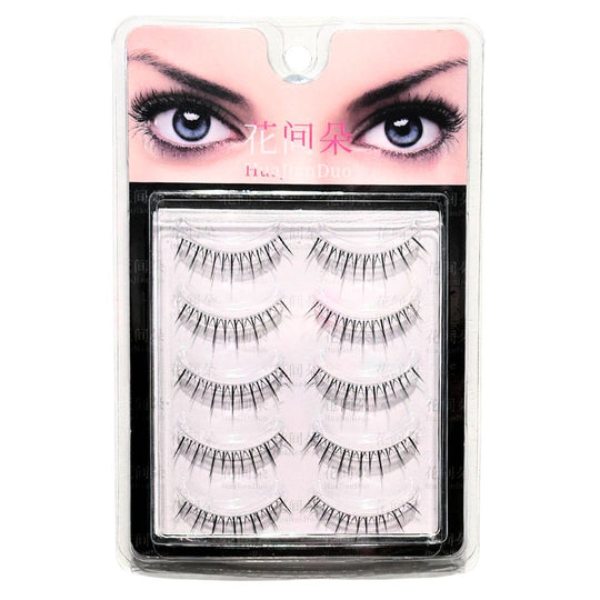 HuaJianDuo Little Devil Series – Transparent Band Full Strip False Eyelashes 5 Pairs| Fairy Style | Full Strip Lash [Buy 1 Get 1 Free]