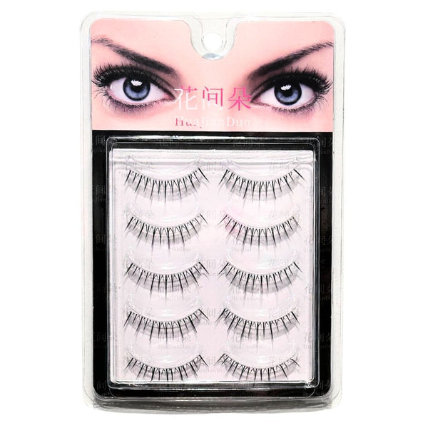HuaJianDuo Little Devil Series – Transparent Band Full Strip False Eyelashes 5 Pairs| Fairy Style | Full Strip Lash [Buy 1 Get 1 Free]