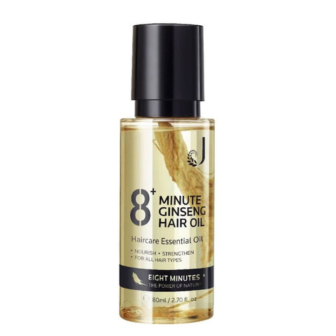 Jema Rose 8+ Minute Ginseng Hair Oil 80ml at The Cosmetic Store New Zealand - Premium nourishing hair oil infused with natural Panax ginseng root.