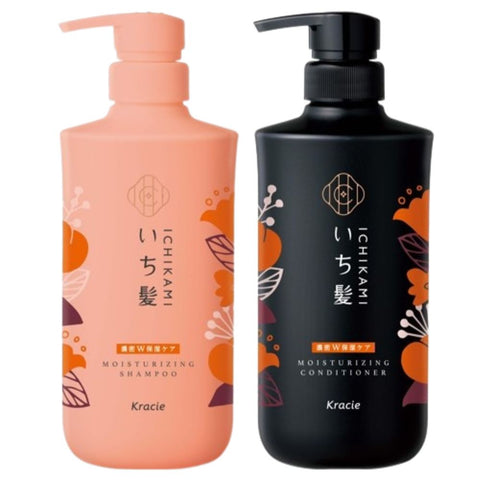 Ichikami Shampoo & Conditioner Pair Set (Dense Double Moisturizing Care) 480ml + 480g