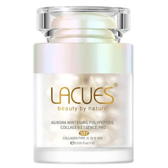Cosmetic jar with 'Lacues' branding on a white background
