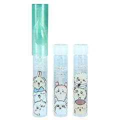 Chiikawa Shimitori Stain Remover Pen Peace Sign Assorted 3-piece set packaging on display at the cosmetic store.