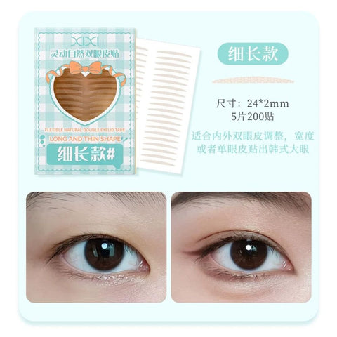 Eyebrow stickers with packaging and before/after effects on eyes