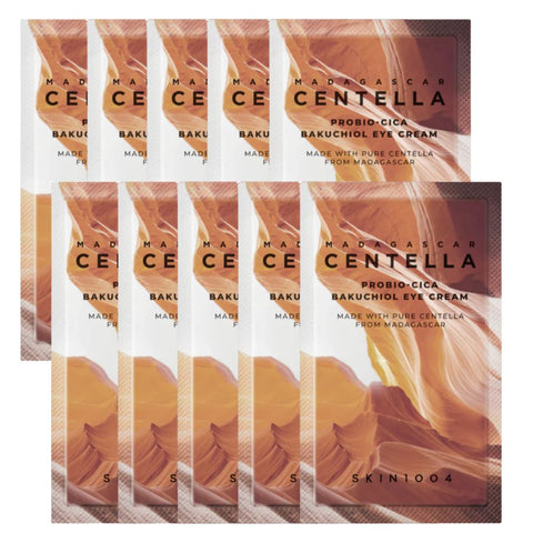 Multiple packages of Madagascar Centella Probiotic-Cica Bakuchiol Eye Cream on a white background