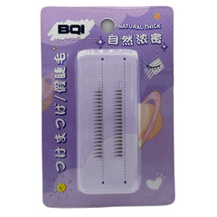 Packaging of BQI Lower False Eyelashes with a visual representation of the lashes through a clear plastic window. The packaging is predominantly purple with decorative elements and text.