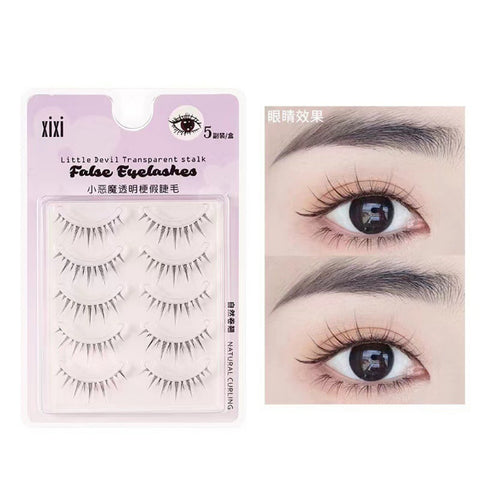 Xixi Little Devil False Eyelashes 5 Pair - #Transparent stalk