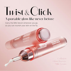 Flat lay of MEDICUBE Booster Serum with skincare essentials