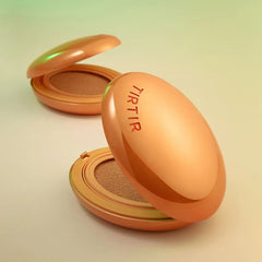 Compact powder with a visible brand name on a light background