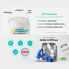 The Cosmetic StoreNZ-Dr.nineteen Porexsome Collabooster Poreshot Cream 50ml- Cosmetic cream jar with CCF Capsules and product features 