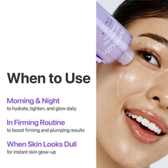 numbuzin No.9+ NAD+ PDRN Glow Boosting Toner 150ml- being applied to a woman's face with usage instructions |THE COSMETIC STORE NZ 