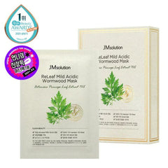 JM Solution ReLeaf Mild Acidic Wormwood Mask packaging on a white background