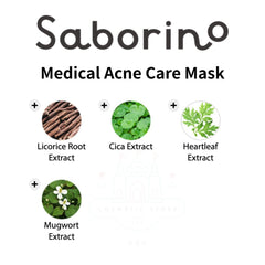 Saborino Medical Acne Care Mask with extracts on a white background