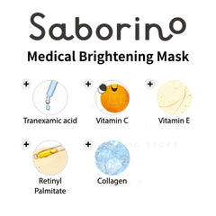 Saborino Medical Brightening Mask ingredients on a white background