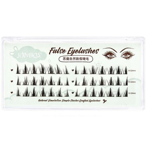 JONBOS Single-Cluster False Eyelashes-# Devil Natural Model