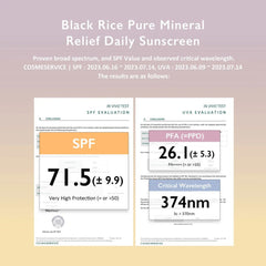 Black Rice Pure Mineral Relief Daily Sunscreen SPF50+ Broad Spectrum 50ml