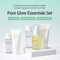 Pure Glow Essentials Set (Bean Cream 15ml + Bean Cleansing Oil 20ml + Bean Essence 20ml + Centella Cleansing Foam 20ml + Centella Toner 30ml)