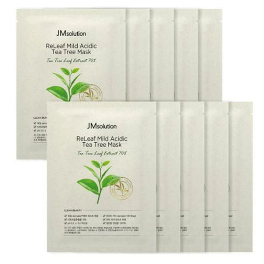 JM Solution Releaf Mild Acidic Tea Tree Mask Set 10 Masks