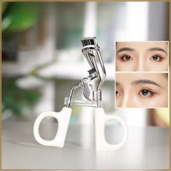 Before and after lash lift results using UUYP long lasting hold eyelash curler