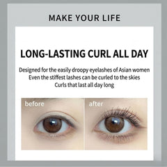 Beginner using UUYP L-B005 eyelash curler to achieve a sunflower lash lift effect
