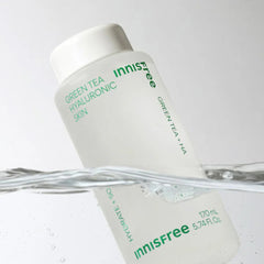 Innisfree Green Tea Hyaluronic Skin bottle with texture 