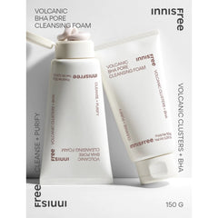 Innisfree Volcanic Pore BHA Cleansing Foam 150ml tube- Korean skincare for exfoliated, smooth skin