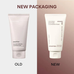 Innisfree Volcanic Pore BHA Cleansing Foam 150ml tube old & new Pakaging