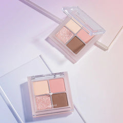 Soft and sweet eye look with ROM&ND Dry Strawberry palette