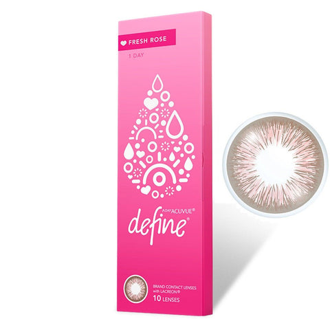 DEFINE 1 DAY CONTACT LENS #FRESH ROSE 10P - ACUVUE - The Cosmetic Store New Zealand