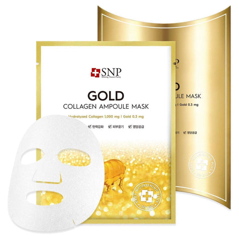 GOLD COLLAGEN AMPOULE MASK PACK #10pcs - SNP - The Cosmetic Store New Zealand