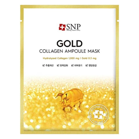 GOLD COLLAGEN AMPOULE MASK SHEET #1PC - SNP - The Cosmetic Store New Zealand