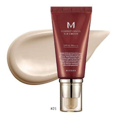 M PERFECT COVER BB CREAM SPF42 PA+++ - #21 LIGHT BEIGE - MISSHA - The Cosmetic Store New Zealand