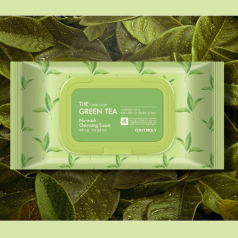 The Chok Chok Green Tea No Wash Cleansing Tissue 100 wipes - TONYMOLY - The Cosmetic Store New Zealand
